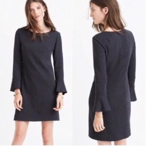 Madewell Jersey Knit Charcoal Gray Bell Sleeve Dress Size Small